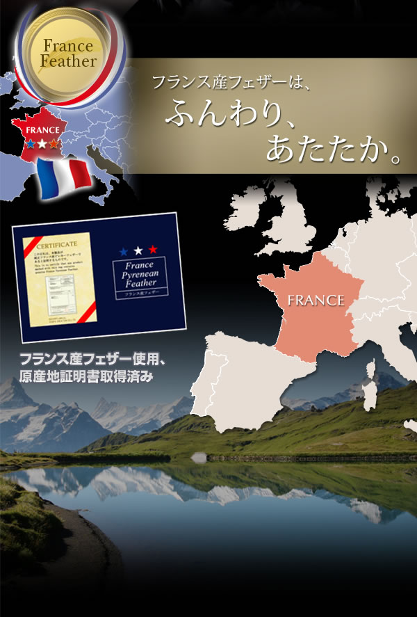 フランス産フェザー100%羽根掛布団 激安通販