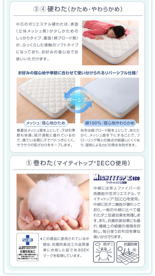 抜群の通気性で湿気やカビを防ぐ! 立体メッシュ敷布団　激安