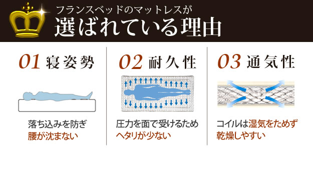 フランスベッド デュラテクノマットレス 2タイプ/3サイズ