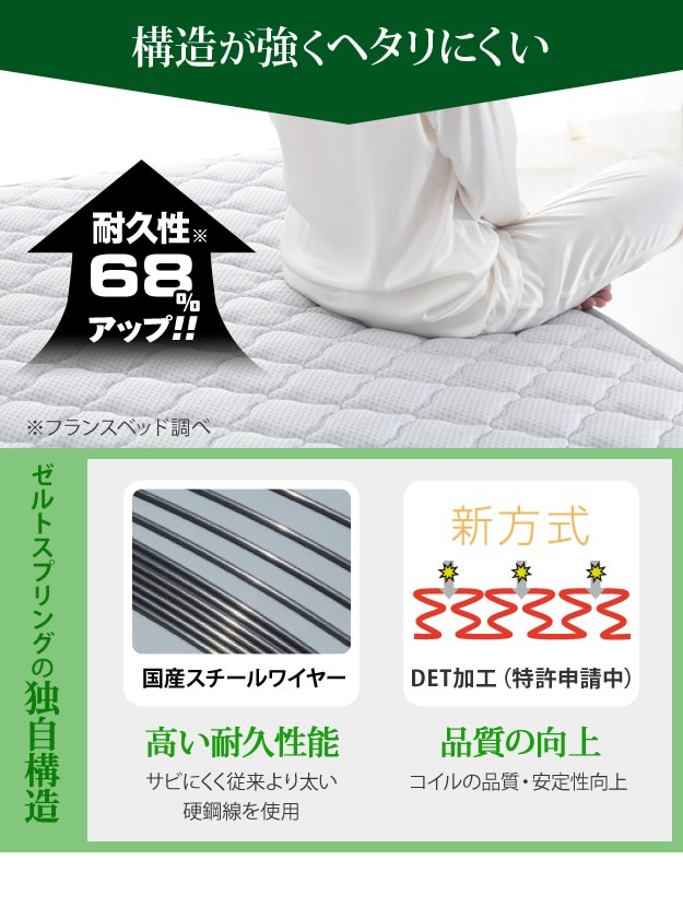 フランスベッド デュラテクノマットレス 2タイプ/3サイズ