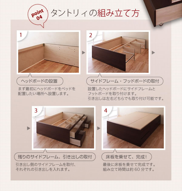 シンプルチェストベッド【Tanto】タント　イメージ画像