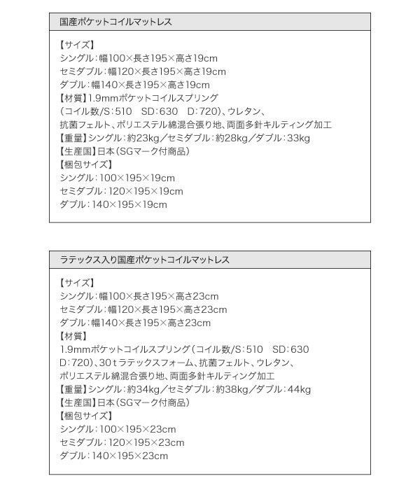 コンセント付き収納ベッド【Mona】モナ　激安通販