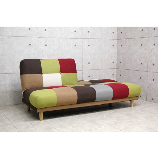 画像4: 3段階リクライニング・明るい雰囲気のパッチワークソファベッド【Potina】ポティナ