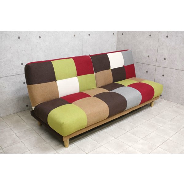 画像6: 3段階リクライニング・明るい雰囲気のパッチワークソファベッド【Potina】ポティナ