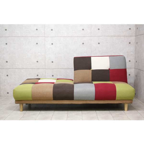 画像9: 3段階リクライニング・明るい雰囲気のパッチワークソファベッド【Potina】ポティナ