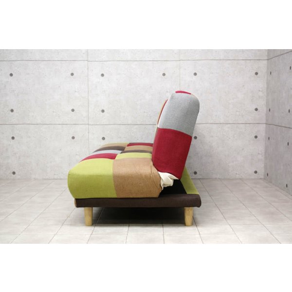 画像11: 3段階リクライニング・明るい雰囲気のパッチワークソファベッド【Potina】ポティナ