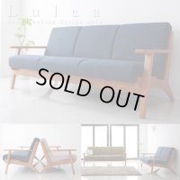 北欧デザインおしゃれ木肘ソファ【Lulea】ルレオ　２人掛け／３人掛け