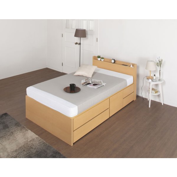 画像3: セミオーダー仕様大容量収納チェストベッド【Varier】国産 スリム棚付き 大幅値下げ