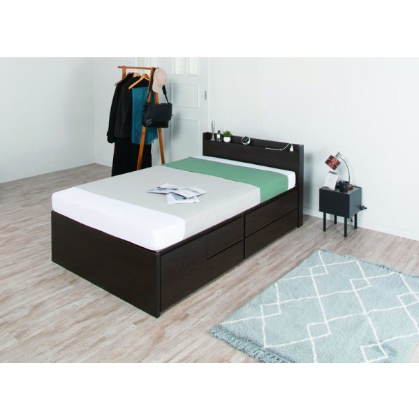 画像4: セミオーダー仕様大容量収納チェストベッド【Varier】国産 スリム棚付き 大幅値下げ