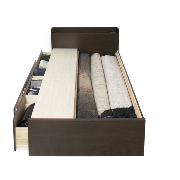 画像12: セミオーダー仕様大容量収納チェストベッド【Varier】国産 スリム棚付き 大幅値下げ