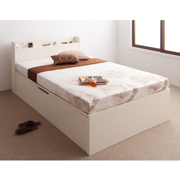 画像4: 国産跳ね上げ式収納ベッド・シンプル棚タイプ【Dania】ダニア