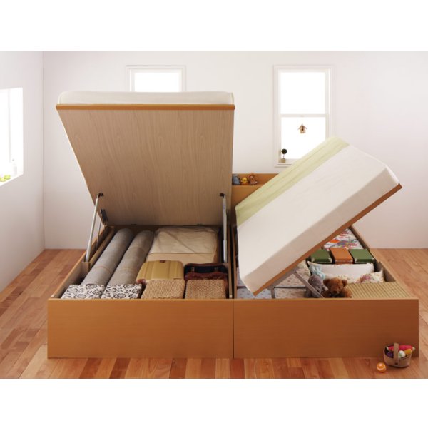 画像5: 国産跳ね上げ式収納ベッド・シンプル棚タイプ【Dania】ダニア