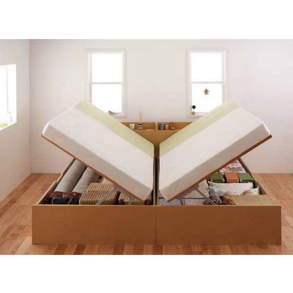 画像6: 国産跳ね上げ式収納ベッド・シンプル棚タイプ【Dania】ダニア