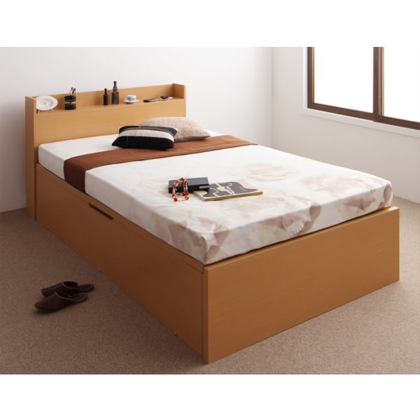 画像8: 国産跳ね上げ式収納ベッド・シンプル棚タイプ【Dania】ダニア