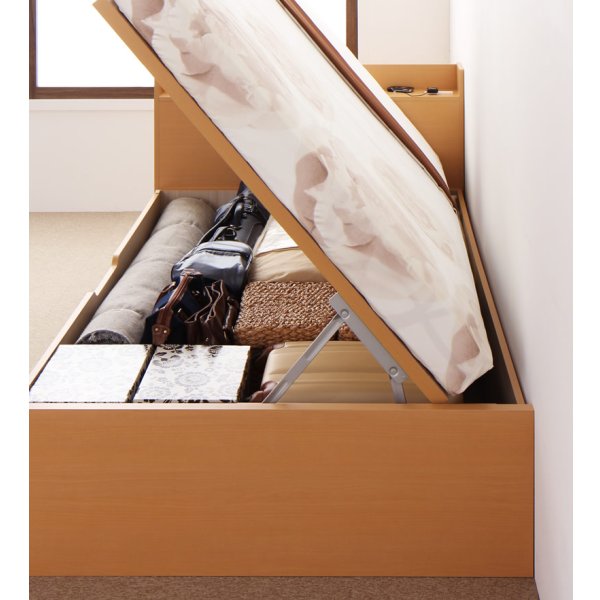 画像9: 国産跳ね上げ式収納ベッド・シンプル棚タイプ【Dania】ダニア