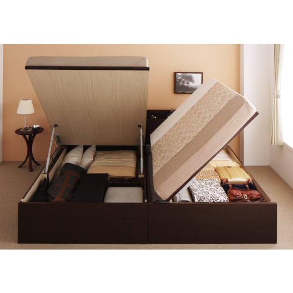 画像11: 国産跳ね上げ式収納ベッド・シンプル棚タイプ【Dania】ダニア