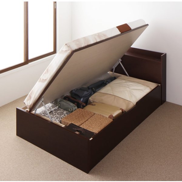 画像15: 国産跳ね上げ式収納ベッド・シンプル棚タイプ【Dania】ダニア