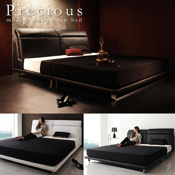 リクライニング機能付きレザーベッド【Precious】プレシャス