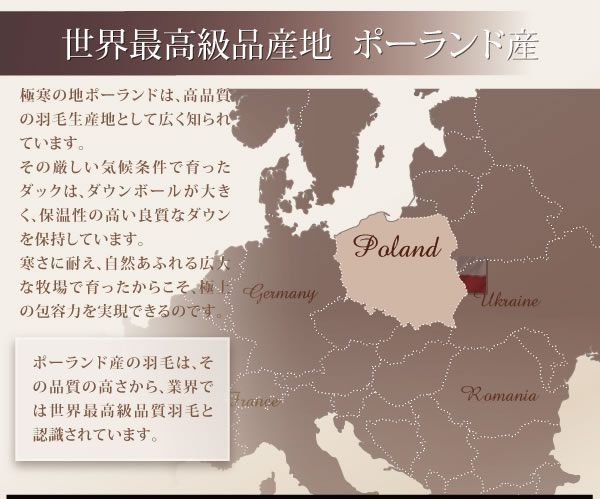 ポーランド産ホワイトダック90% ロイヤルゴールドラベル羽毛布団8点セット【Amandy】アマンディの激安通販