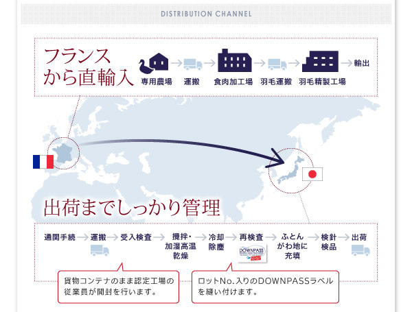 【DOWNPASS認証】フランス産ホワイトダックダウンエクセルゴールドラベル羽毛布団8点セット プレミアム敷き布団タイプの激安通販