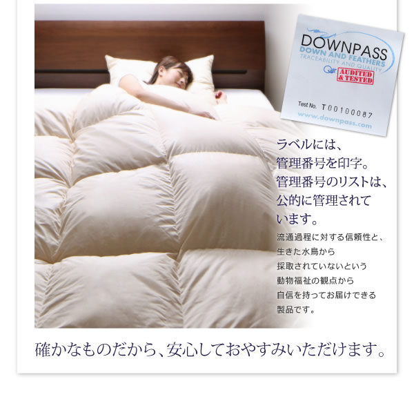【DOWNPASS認証】フランス産ホワイトダックダウンエクセルゴールドラベル羽毛布団8点セット ベッドタイプ/和タイプの激安通販