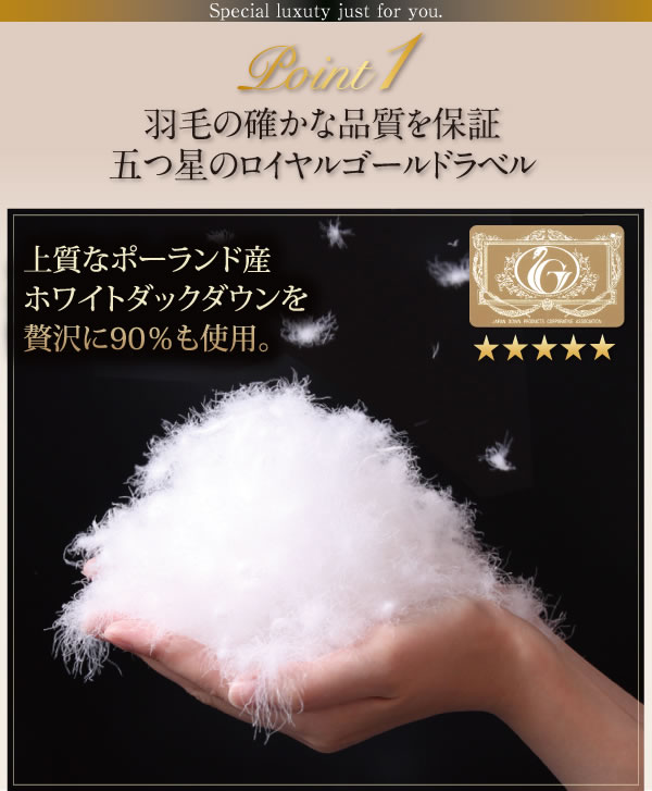 ポーランド産ホワイトダック90% ロイヤルゴールドラベル羽毛布団8点セット【Fiji】フィジー プレミアム敷布団タイプの激安通販
