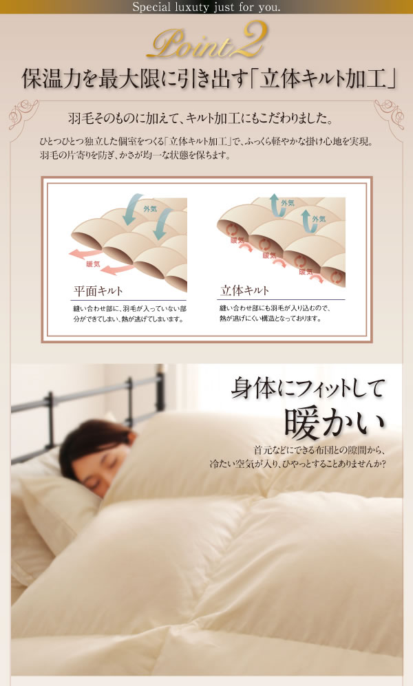 ポーランド産ホワイトダック90% ロイヤルゴールドラベル羽毛布団8点セット【Fiji】フィジー プレミアム敷布団タイプの激安通販