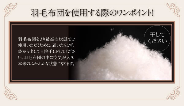 ポーランド産ホワイトダック90% ロイヤルゴールドラベル羽毛布団8点セット【Fiji】フィジー プレミアム敷布団タイプの激安通販