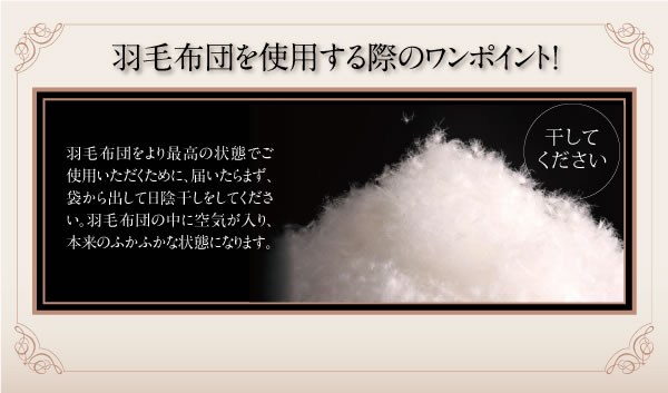 日本製ポーランド産ホワイトダックダウン90% ロイヤルゴールドラベル羽毛掛布団【Selena】セレナの激安通販