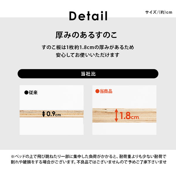 工具がいらない簡単組み立て敷布団対応すのこベッド【Calvin-a】の激安通販