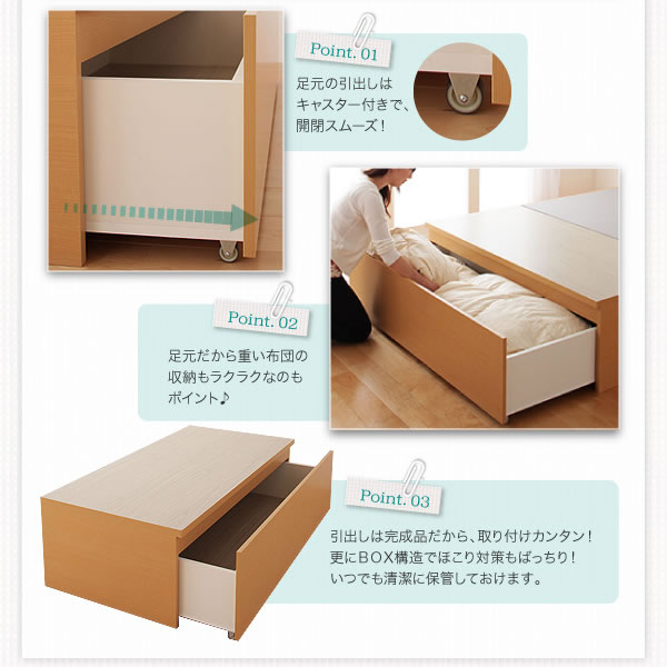 組立設置サービス：日本製：布団が収納できるチェストベッド【Gloria