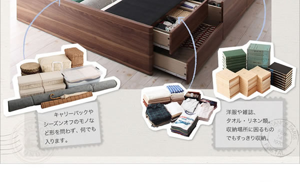 人気の照明・コンセント付きチェストベッド 【Infinita】インフィニタ 激安通販