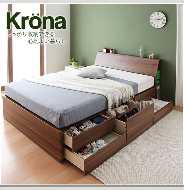北欧デザインBOXタイプチェストベッド【Krona】クルーナ/【Hoge】ホーグの激安通販
