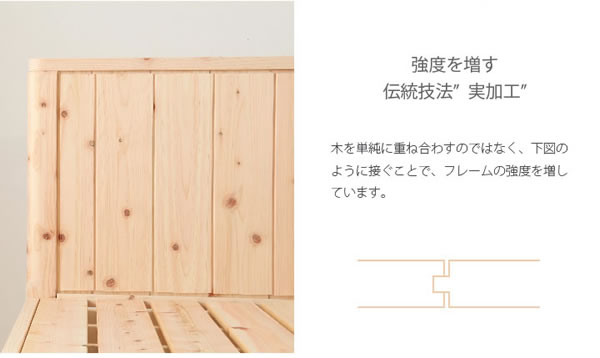 国産ヒノキすのこベッド：フラットタイプ　曲面加工・高さ調整付き フォースターを通販で激安販売