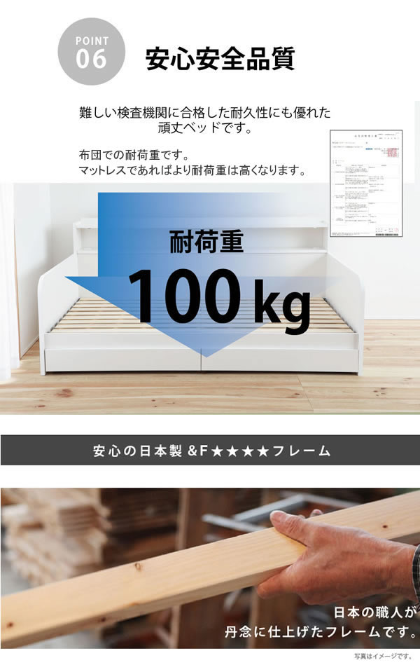 ソファとしても使えるすのこ仕様デイベッド 本棚・引き出し付きの激安通販