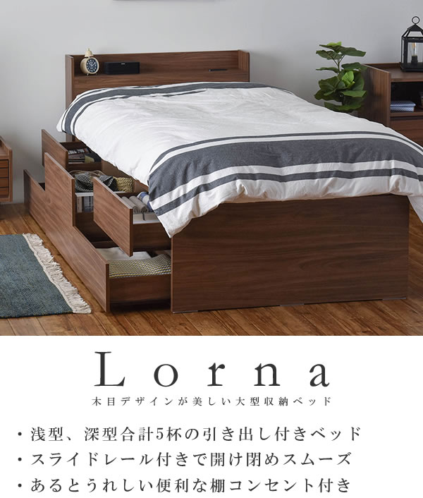 格安BOX型チェストベッド【Lorna】ローナ 収納部配列変更対応 シングルベッド限定の激安通販