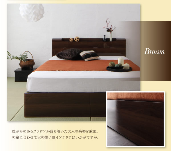 鏡面仕様収納ベッド【Champanhe】シャンパニエの激安通販