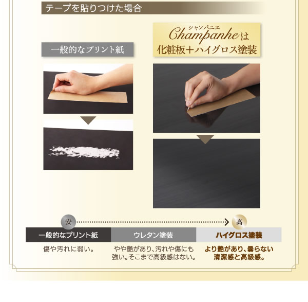 鏡面仕様収納ベッド【Champanhe】シャンパニエの激安通販