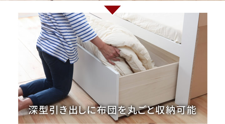 日本製・低ホルムアルデヒド仕様・選べる引き出しタイプ!大容量チェストベッド【Chive】チャイブの激安通販