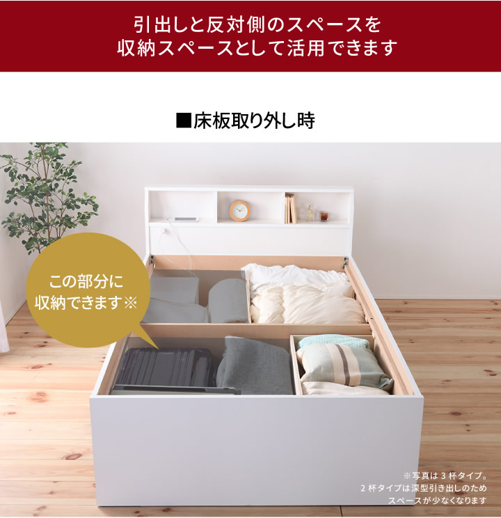 日本製・低ホルムアルデヒド仕様・選べる引き出しタイプ!大容量チェストベッド【Chive】チャイブの激安通販