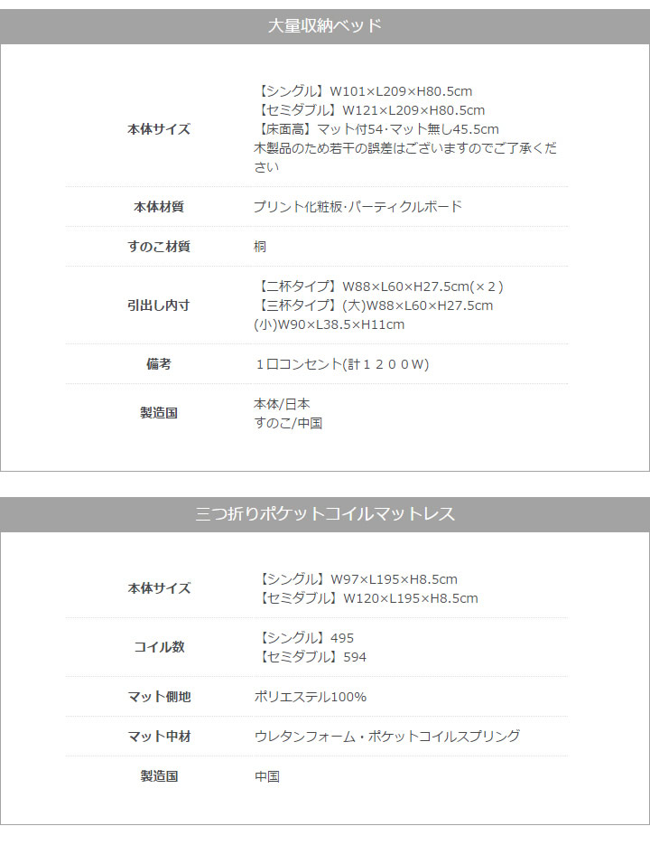 日本製・低ホルムアルデヒド仕様・選べる引き出しタイプ!大容量チェストベッド【Chive】チャイブの激安通販
