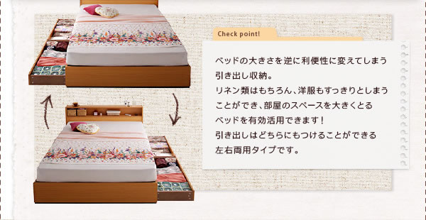 スクエア棚・コンセント付き収納ベッド【Sign】サイン/【Coty】コティ ダブルの激安通販
