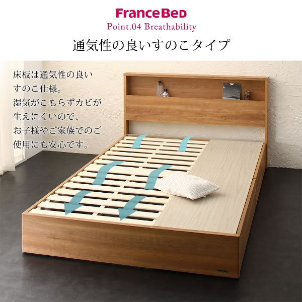 すのこ仕様BOX収納ベッド【Fiona】フィオナ 国産 フランスベッド製の激安通販