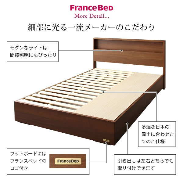 すのこ仕様BOX収納ベッド【Fiona】フィオナ 国産 フランスベッド製の激安通販