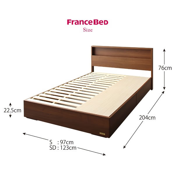 すのこ仕様BOX収納ベッド【Fiona】フィオナ 国産 フランスベッド製の激安通販