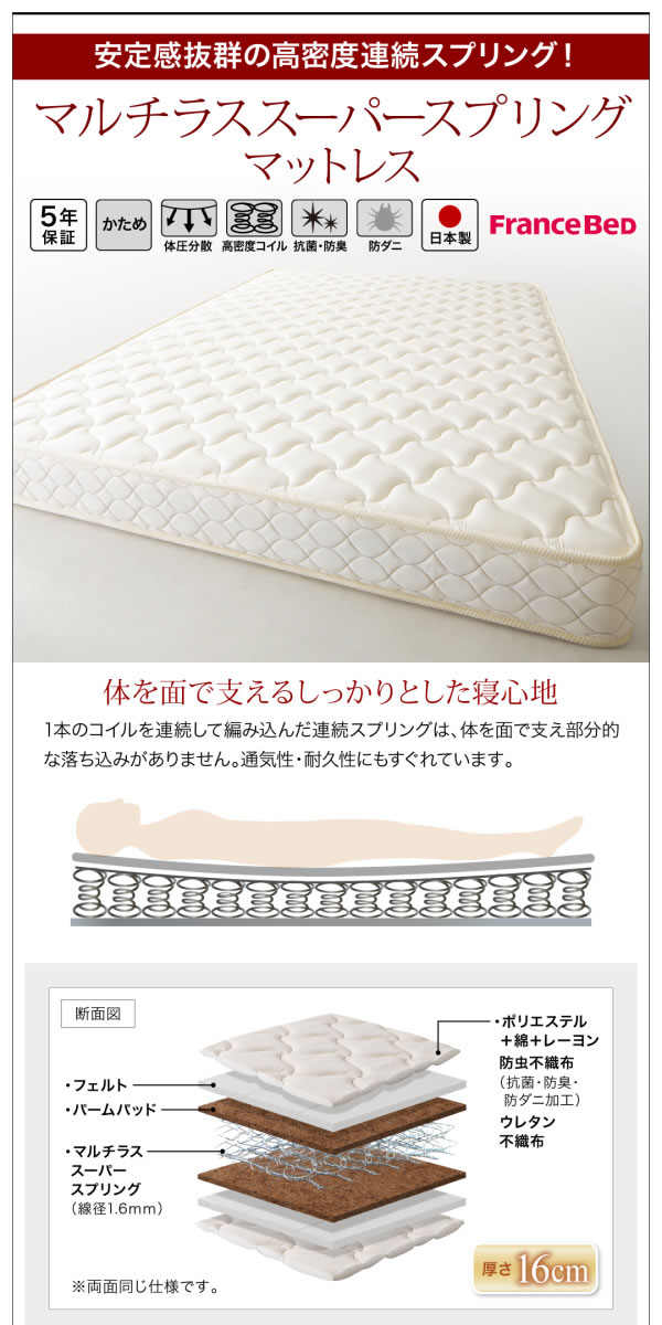 すのこ仕様BOX収納ベッド【Fiona】フィオナ 国産 フランスベッド製の激安通販