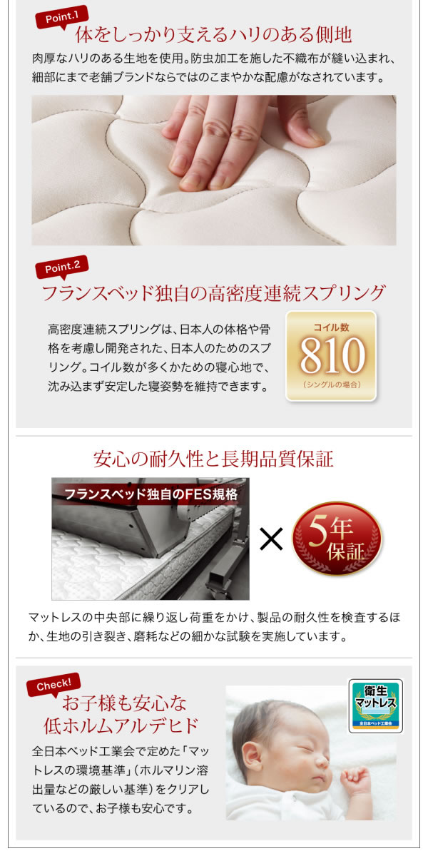 すのこ仕様BOX収納ベッド【Fiona】フィオナ 国産 フランスベッド製の激安通販