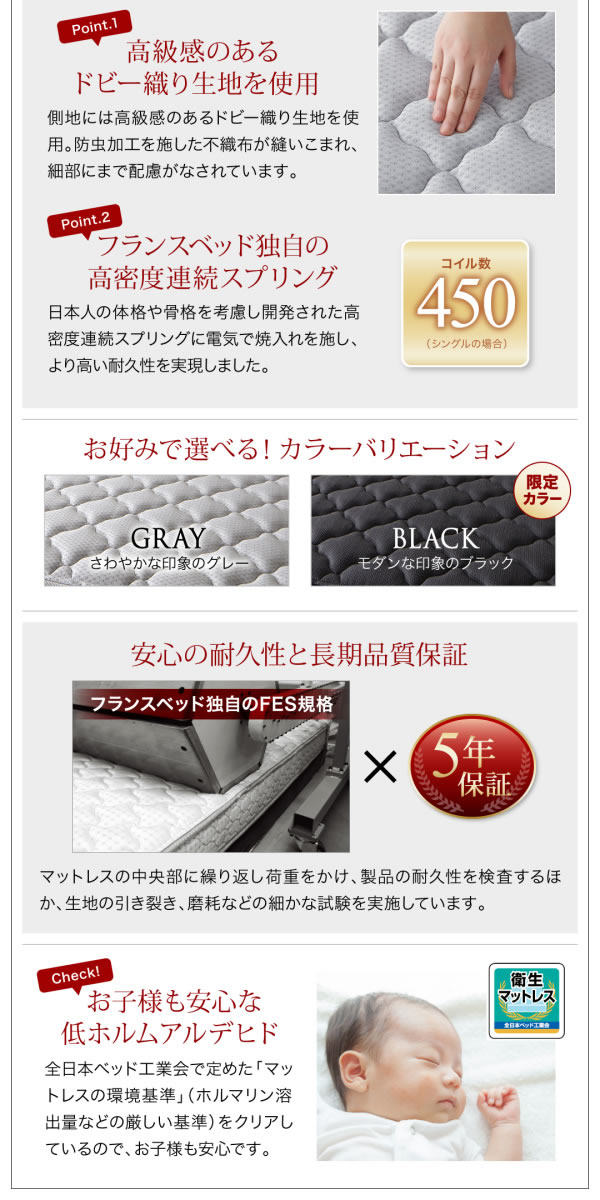 すのこ仕様BOX収納ベッド【Fiona】フィオナ 国産 フランスベッド製の激安通販