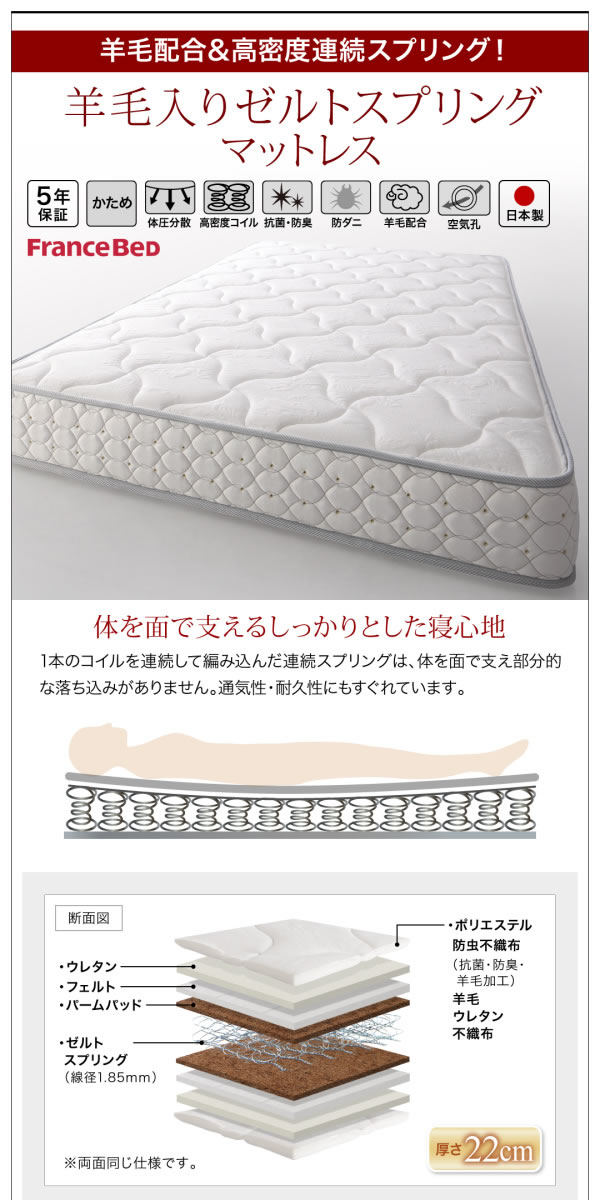 すのこ仕様BOX収納ベッド【Fiona】フィオナ 国産 フランスベッド製の激安通販