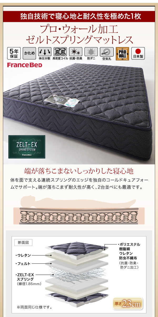 すのこ仕様BOX収納ベッド【Fiona】フィオナ 国産 フランスベッド製の激安通販
